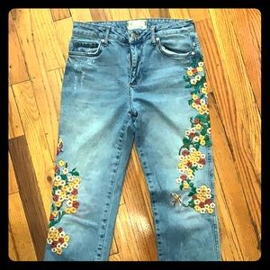 Free People embroidered jeans